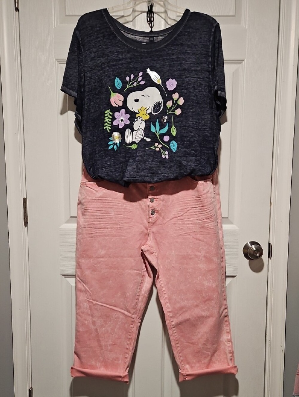 High-Rise Pink Cropped Button-Fly Jeans